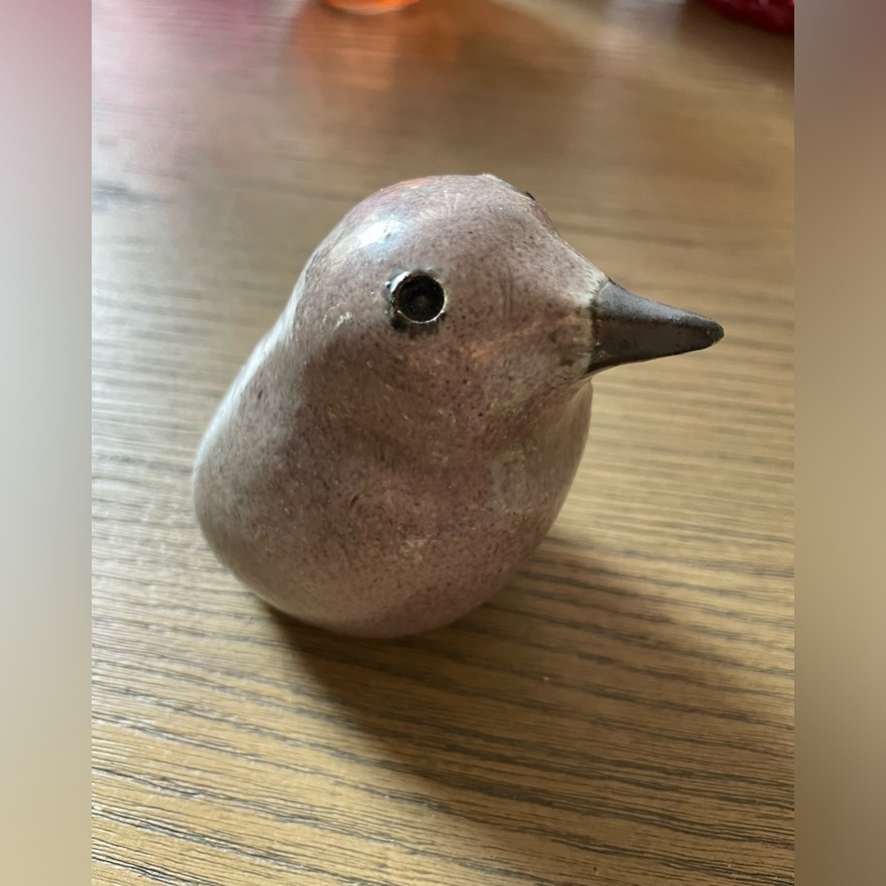 Purple bird paperweight